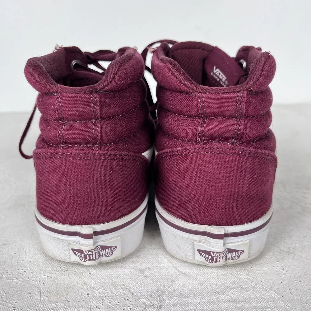 Vans Old Skool Sk8 Womens Canvas Marron White Sneakers Sz 7.5 - Picture 6 of 9